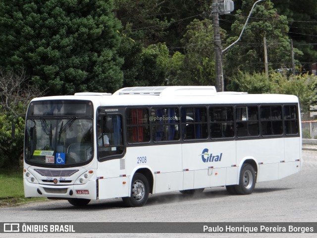 Citral Transporte e Turismo 2908 na cidade de Canela, Rio Grande do Sul, Brasil, por Paulo Henrique Pereira Borges. ID da foto: 11538642.