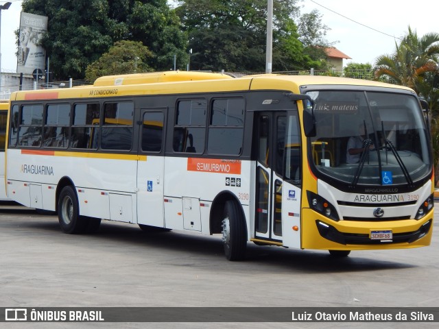 Viação Araguarina 3190 na cidade de Goiânia, Goiás, Brasil, por Luiz Otavio Matheus da Silva. Número da foto: #11537749.
