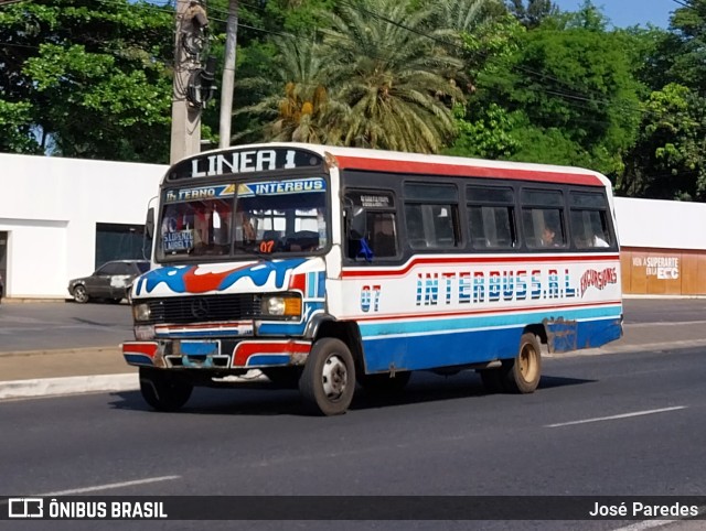 Inter Bus SRL - Linea 1 07 na cidade de San Lorenzo, Central, Paraguai, por José Paredes. ID da foto: 11538637.