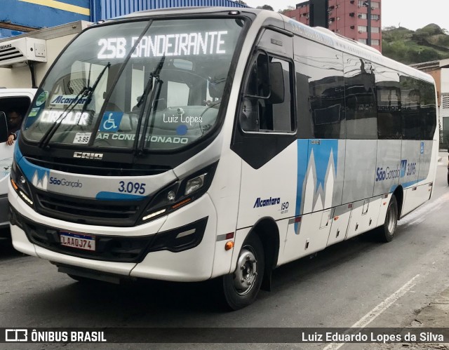 Auto Ônibus Alcântara 3.095 na cidade de São Gonçalo, Rio de Janeiro, Brasil, por Luiz Eduardo Lopes da Silva. ID da foto: 11539284.