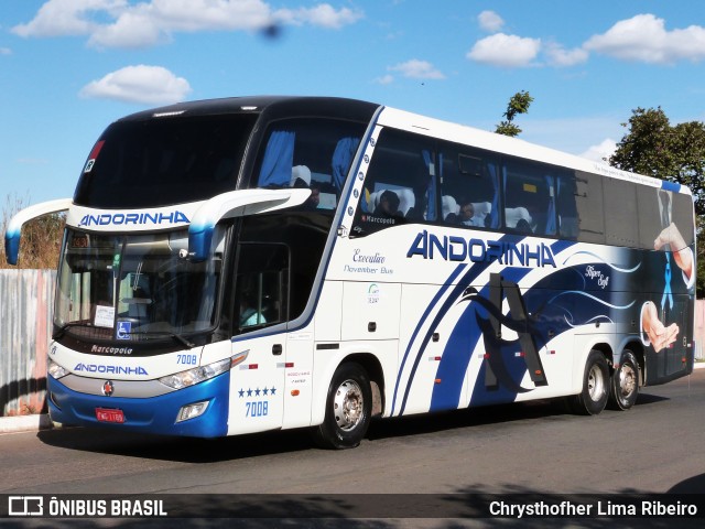 Empresa de Transportes Andorinha 7008 na cidade de Goiânia, Goiás, Brasil, por Chrysthofher Lima Ribeiro. ID da foto: 11542013.