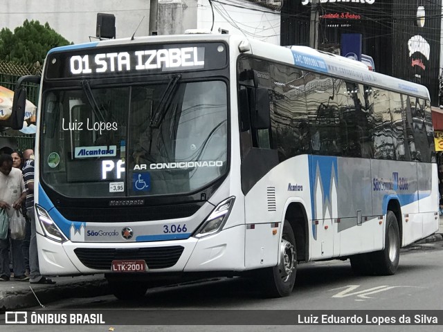 Auto Ônibus Alcântara 3.066 na cidade de São Gonçalo, Rio de Janeiro, Brasil, por Luiz Eduardo Lopes da Silva. ID da foto: 11539281.