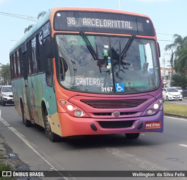 Planeta Transportes Rodoviários 3167 na cidade de Serra, Espírito Santo, Brasil, por Wellington  da Silva Felix. ID da foto: 11543356.