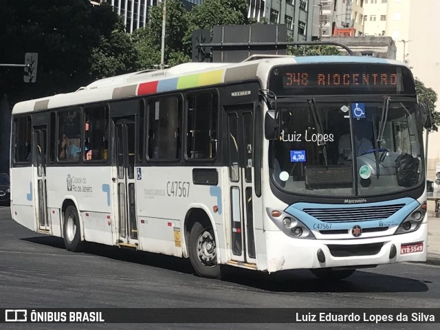 Viação Redentor C47567 na cidade de Rio de Janeiro, Rio de Janeiro, Brasil, por Luiz Eduardo Lopes da Silva. ID da foto: 11545492.