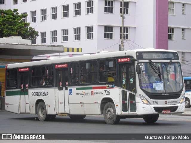 Borborema Imperial Transportes 726 na cidade de Recife, Pernambuco, Brasil, por Gustavo Felipe Melo. Número da foto: #11545129.