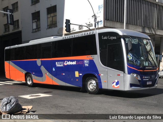 Viação Ideal B28703 na cidade de Rio de Janeiro, Rio de Janeiro, Brasil, por Luiz Eduardo Lopes da Silva. ID da foto: 11545487.