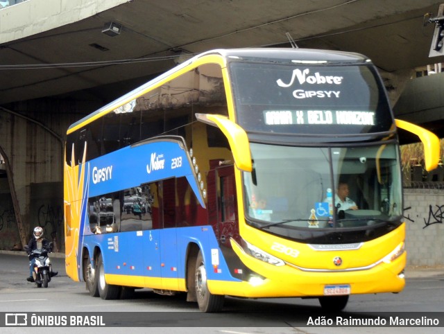 Nobre Transporte Turismo 2303 na cidade de Belo Horizonte, Minas Gerais, Brasil, por Adão Raimundo Marcelino. ID da foto: 11547901.