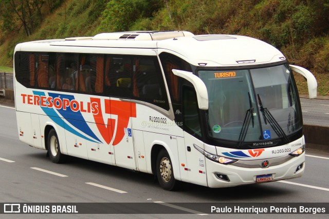 Viação Teresópolis RJ 203.022 na cidade de Piraí, Rio de Janeiro, Brasil, por Paulo Henrique Pereira Borges. Número da foto: #11549012.