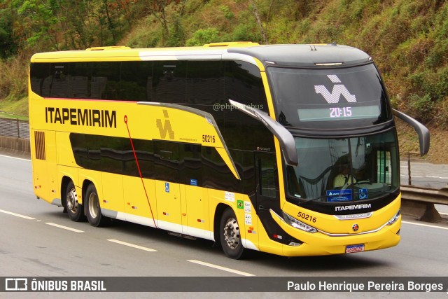 Viação Nova Itapemirim 50216 na cidade de Piraí, Rio de Janeiro, Brasil, por Paulo Henrique Pereira Borges. ID da foto: 11549019.