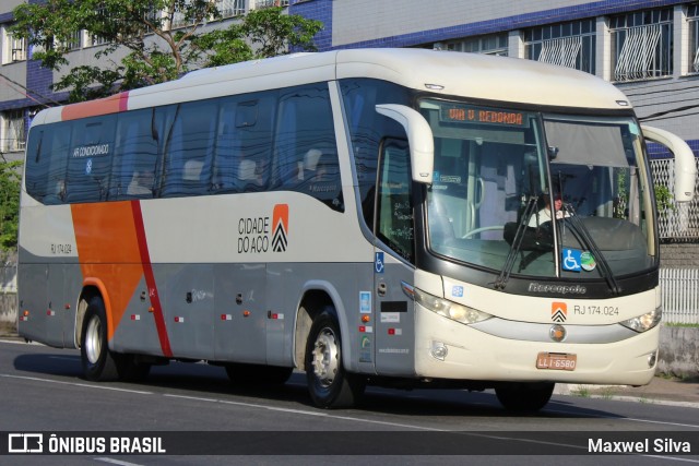 Viação Cidade do Aço RJ 174.024 na cidade de Volta Redonda, Rio de Janeiro, Brasil, por Maxwel Silva. Número da foto: #11552166.