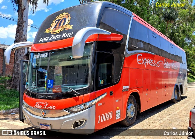 Expresso São Luiz 10080 na cidade de Goiânia, Goiás, Brasil, por Carlos Júnior. Número da foto: #11553280.
