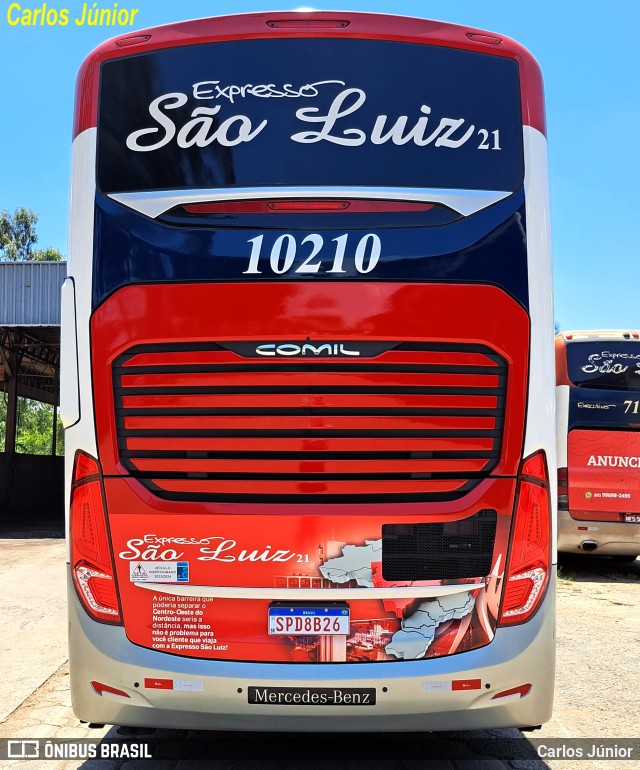 Expresso São Luiz 10210 na cidade de Goiânia, Goiás, Brasil, por Carlos Júnior. Número da foto: #11553321.