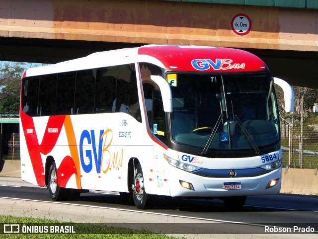 GV Bus Transportes e Turismo 5884 na cidade de São José dos Campos, São Paulo, Brasil, por Robson Prado. ID da foto: 11553891.