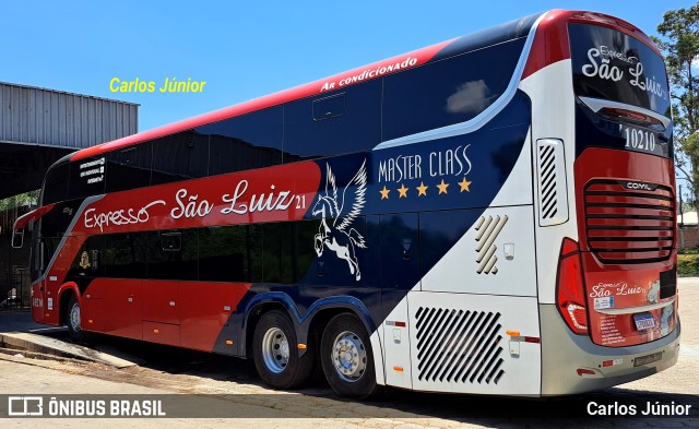 Expresso São Luiz 10210 na cidade de Goiânia, Goiás, Brasil, por Carlos Júnior. ID da foto: 11553336.