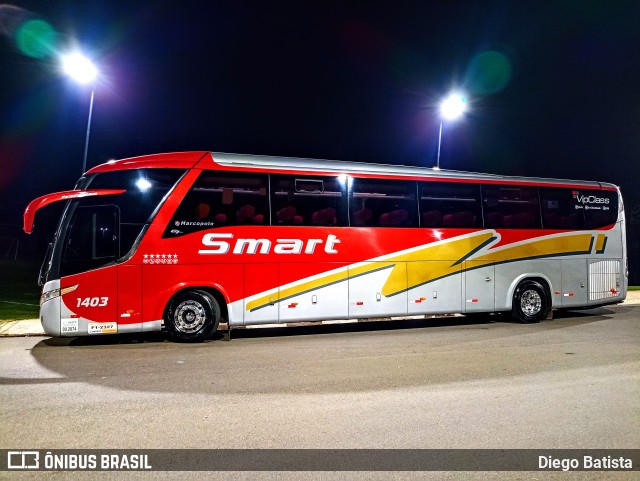 Viação Smart Transporte e Turismo 1403 na cidade de Campinas, São Paulo, Brasil, por Diego Batista. ID da foto: 11503931.