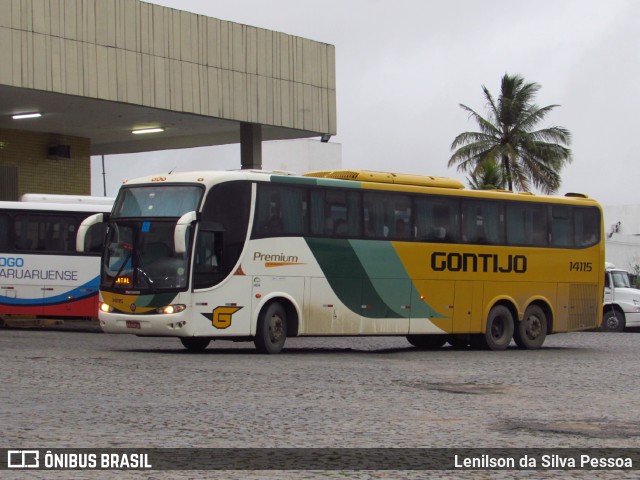 Empresa Gontijo de Transportes 14115 na cidade de Caruaru, Pernambuco, Brasil, por Lenilson da Silva Pessoa. ID da foto: 11504532.