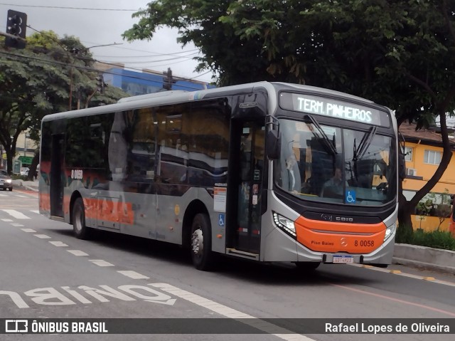 TRANSPPASS - Transporte de Passageiros 8 0058 na cidade de São Paulo, São Paulo, Brasil, por Rafael Lopes de Oliveira. Número da foto: #11554987.