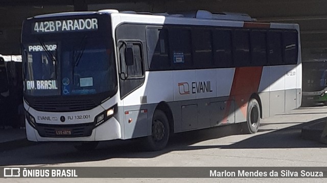 Evanil Transportes e Turismo RJ 132.001 na cidade de Rio de Janeiro, Rio de Janeiro, Brasil, por Marlon Mendes da Silva Souza. ID da foto: 11555838.