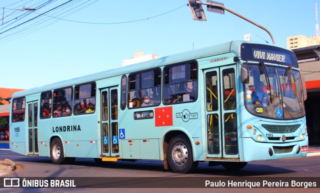 TCGL - Transportes Coletivos Grande Londrina 1195 na cidade de Londrina, Paraná, Brasil, por Paulo Henrique Pereira Borges. Número da foto: #11559067.