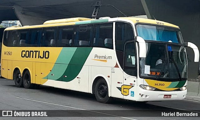 Empresa Gontijo de Transportes 14350 na cidade de Belo Horizonte, Minas Gerais, Brasil, por Hariel Bernades. ID da foto: 11558279.