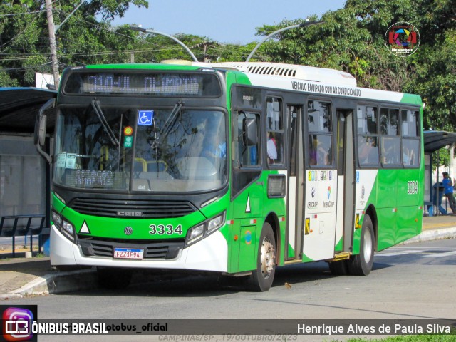 VB Transportes e Turismo 3334 na cidade de Campinas, São Paulo, Brasil, por Henrique Alves de Paula Silva. Número da foto: #11558097.