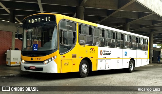 Viação Metrópole Paulista - Zona Leste 3 1321 na cidade de São Paulo, São Paulo, Brasil, por Ricardo Luiz. ID da foto: 11558103.