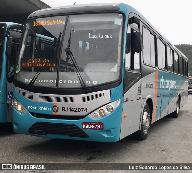 Expresso Rio de Janeiro RJ 142.074 na cidade de Niterói, Rio de Janeiro, Brasil, por Luiz Eduardo Lopes da Silva. Número da foto: #11557118.