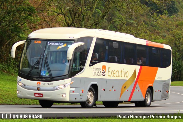 Viação Cidade do Aço RJ 174.027 na cidade de Piraí, Rio de Janeiro, Brasil, por Paulo Henrique Pereira Borges. Número da foto: #11561833.