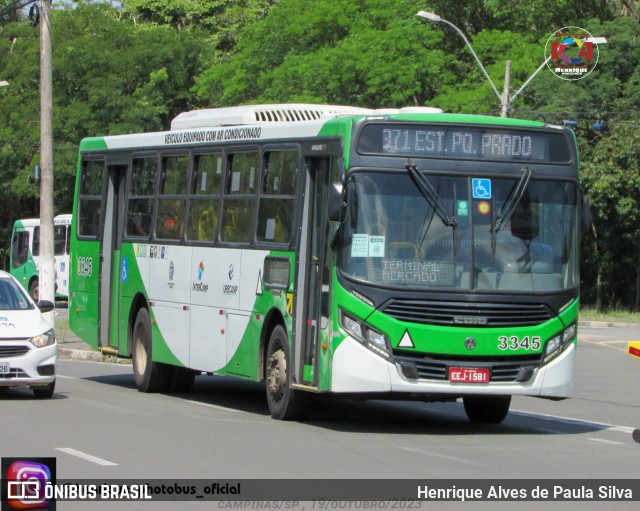 VB Transportes e Turismo 3345 na cidade de Campinas, São Paulo, Brasil, por Henrique Alves de Paula Silva. ID da foto: 11561453.