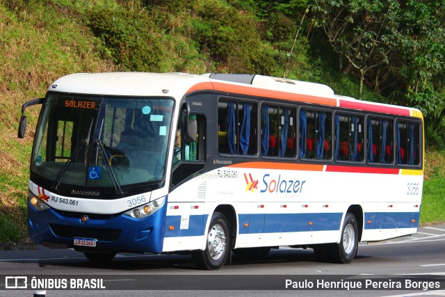 Solazer Transportes e Turismo 3056 na cidade de Piraí, Rio de Janeiro, Brasil, por Paulo Henrique Pereira Borges. Número da foto: #11561742.