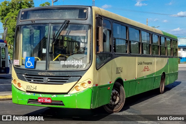 União Transportes 10254 na cidade de Várzea Grande, Mato Grosso, Brasil, por Leon Gomes. ID da foto: 11562500.