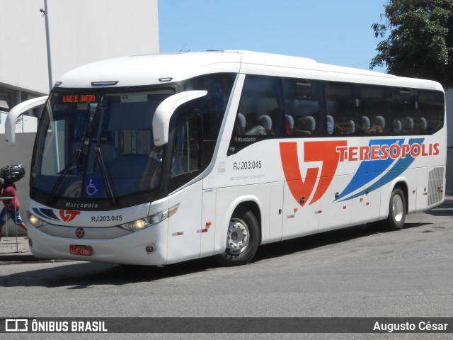 Viação Teresópolis RJ 203.045 na cidade de Rio de Janeiro, Rio de Janeiro, Brasil, por Augusto César. ID da foto: 11564616.