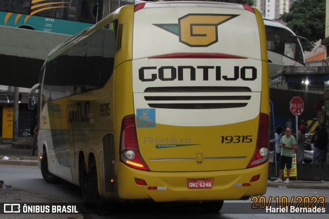 Empresa Gontijo de Transportes 19315 na cidade de Belo Horizonte, Minas Gerais, Brasil, por Hariel Bernades. ID da foto: 11563791.