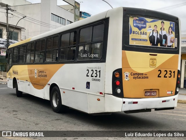 Auto Viação Cordeiro 2 231 na cidade de Campos dos Goytacazes, Rio de Janeiro, Brasil, por Luiz Eduardo Lopes da Silva. ID da foto: 11563764.