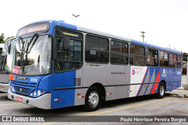 Empresa de Ônibus Pássaro Marron 92916 na cidade de Pindamonhangaba, São Paulo, Brasil, por Paulo Henrique Pereira Borges. ID da foto: 11567258.