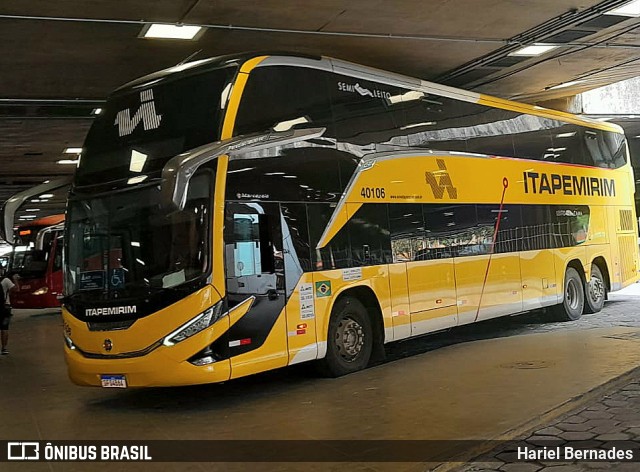 Viação Itapemirim 40106 na cidade de Belo Horizonte, Minas Gerais, Brasil, por Hariel Bernades. Número da foto: #11569607.