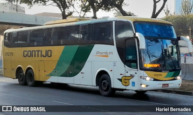 Empresa Gontijo de Transportes 17275 na cidade de Belo Horizonte, Minas Gerais, Brasil, por Hariel Bernades. ID da foto: 11570793.