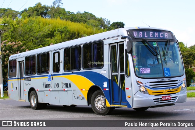 Viação Barra do Piraí Turismo RJ 113.008 na cidade de Barra do Piraí, Rio de Janeiro, Brasil, por Paulo Henrique Pereira Borges. ID da foto: 11570442.