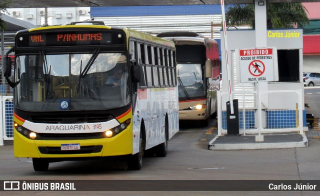 Viação Araguarina 3195 na cidade de Goiânia, Goiás, Brasil, por Carlos Júnior. ID da foto: 11572809.