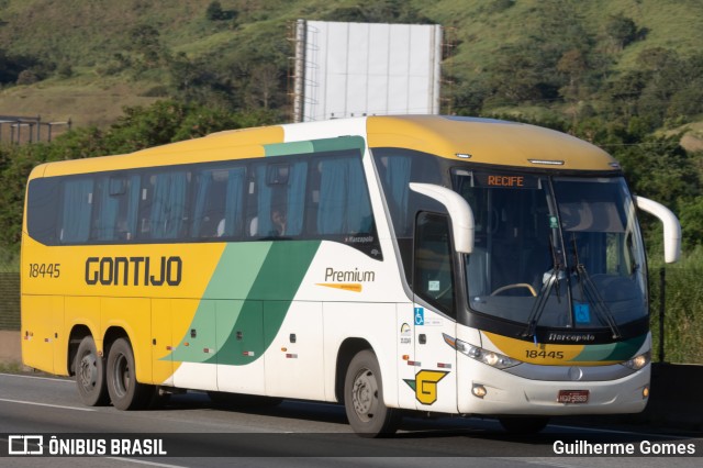 Empresa Gontijo de Transportes 18445 na cidade de Aparecida, São Paulo, Brasil, por Guilherme Gomes. ID da foto: 11573266.