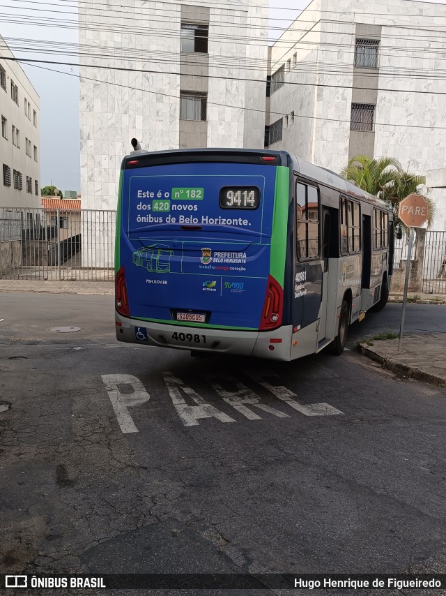 Viação Anchieta 40981 na cidade de Belo Horizonte, Minas Gerais, Brasil, por Hugo Henrique de Figueiredo. ID da foto: 11573893.