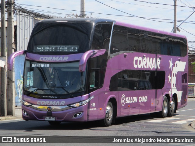 Cormar Bus 158 na cidade de Santiago, Santiago, Metropolitana de Santiago, Chile, por Jeremias Alejandro Medina Ramirez. ID da foto: 11575080.