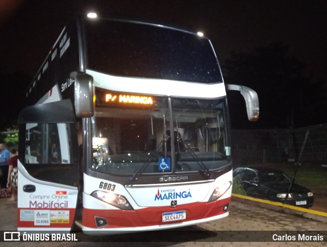 Expresso Maringá 6803 na cidade de Presidente Venceslau, São Paulo, Brasil, por Carlos Morais. ID da foto: 11573911.