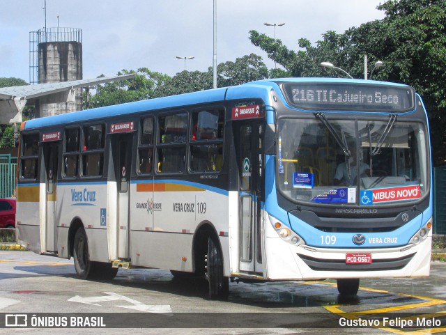 Expresso Vera Cruz 109 na cidade de Recife, Pernambuco, Brasil, por Gustavo Felipe Melo. ID da foto: 11574510.