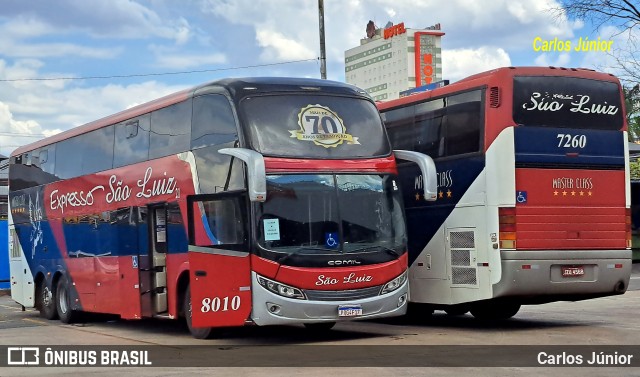 Expresso São Luiz 8010 na cidade de Goiânia, Goiás, Brasil, por Carlos Júnior. Número da foto: #11575434.