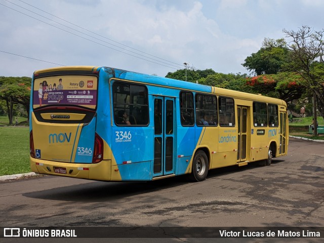 TCGL - Transportes Coletivos Grande Londrina 3346 na cidade de Londrina, Paraná, Brasil, por Victor Lucas de Matos Lima. Número da foto: #11575900.