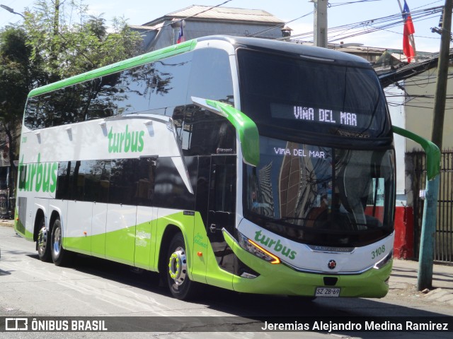 TurBus 3108 na cidade de Santiago, Santiago, Metropolitana de Santiago, Chile, por Jeremias Alejandro Medina Ramirez. Número da foto: #11575149.