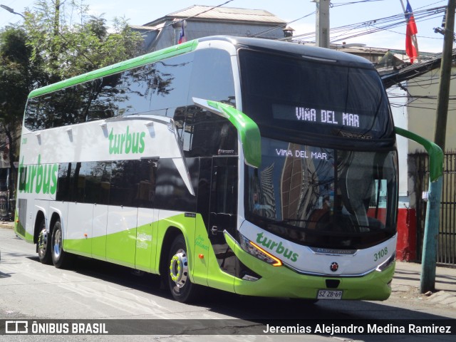 TurBus 3108 na cidade de Santiago, Santiago, Metropolitana de Santiago, Chile, por Jeremias Alejandro Medina Ramirez. ID da foto: 11575149.