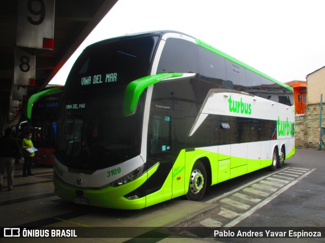 TurBus 3109 na cidade de Viña del Mar, Valparaíso, Valparaíso, Chile, por Pablo Andres Yavar Espinoza. Número da foto: #11578048.