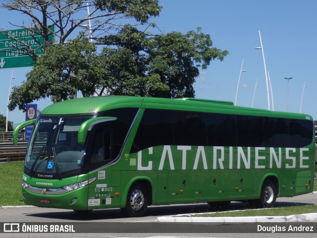 Auto Viação Catarinense 3308 na cidade de Florianópolis, Santa Catarina, Brasil, por Douglas Andrez. ID da foto: 11577349.